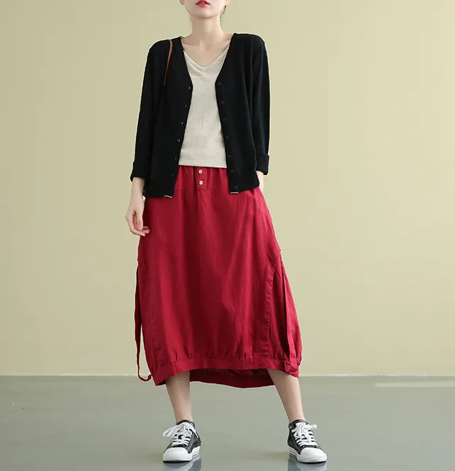 Casual Linen loose fitting Women's Skirts DZA2007192