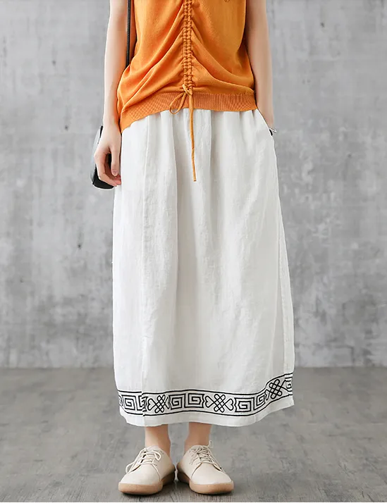 Casual Linen loose fitting Women's Skirts DZA200845