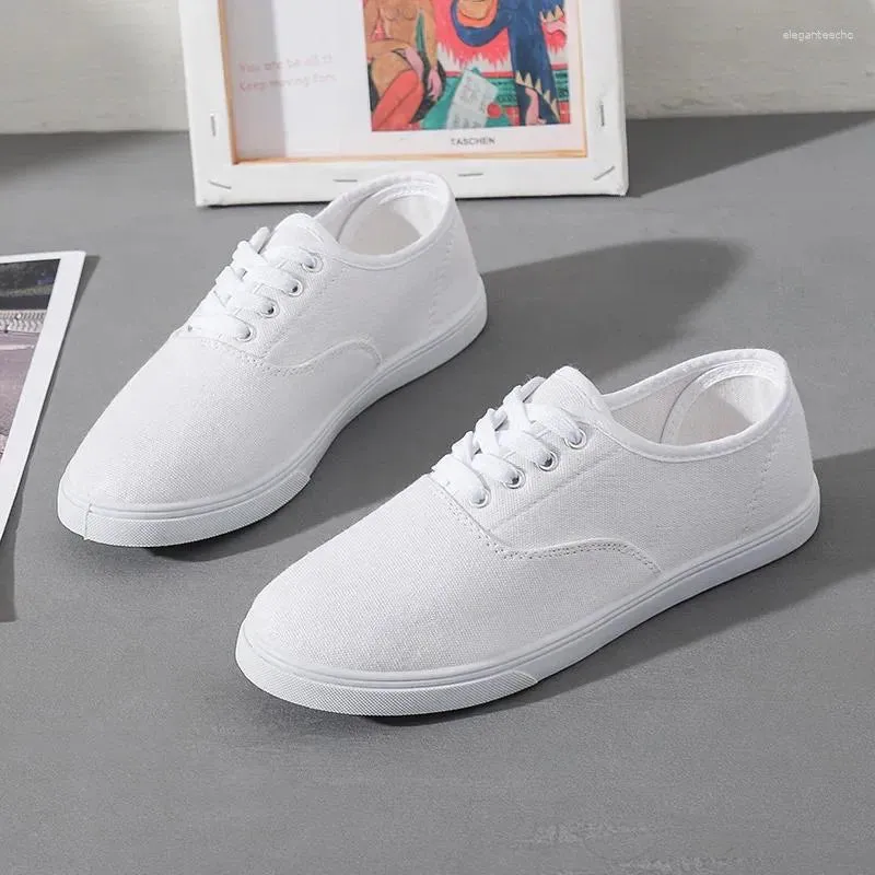 Casual Shoes  Autumn Loafers Canvas Shoe Sneakers For Women Breathable Women's Lace Up Solid Color Woman 35-41