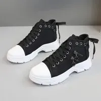 Casual Shoes Canvas High-Top Womens Spring And Summer Breathable Thick-Soled Heightening Martin Boots Sports Women Fashion Design Drop Otczb