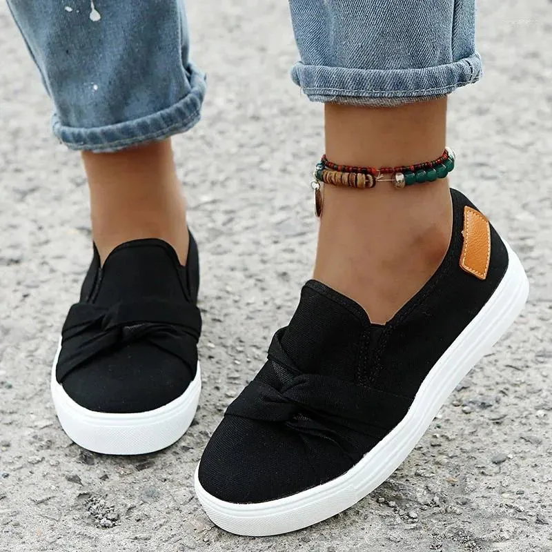 Casual Shoes Rimocy Breathable Canvas Flats Women Summer Solid Color Slip-on Flat Heels Sneakers Woman Comfort Wild Walking