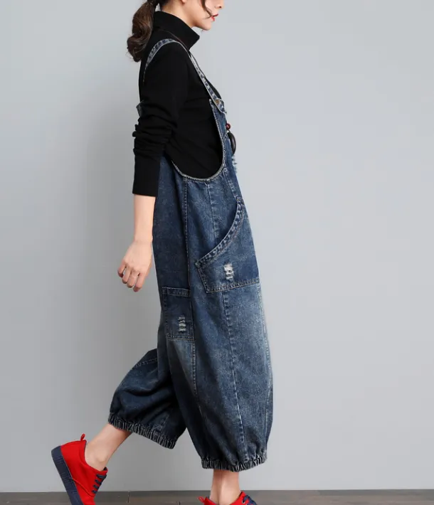 Casual  Spring Denim Overall Loose  Women Jumpsuits QYCQ05118