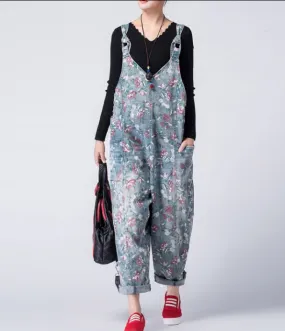 Casual Spring Summer Denim Overall Loose  Women Jumpsuits QYCQ05164