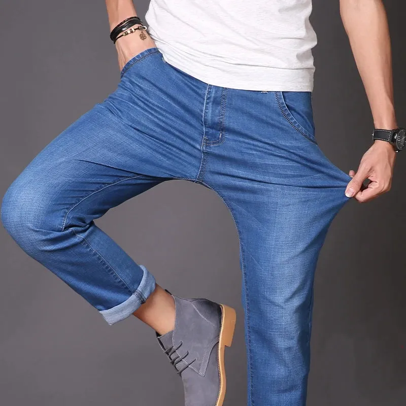 Classic Lightweight Straight Fit Cotton Stretch Jeans