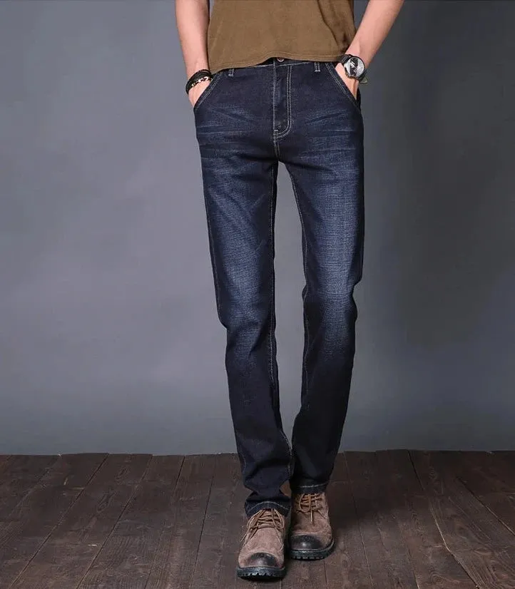 Classic Lightweight Straight Fit Cotton Stretch Jeans