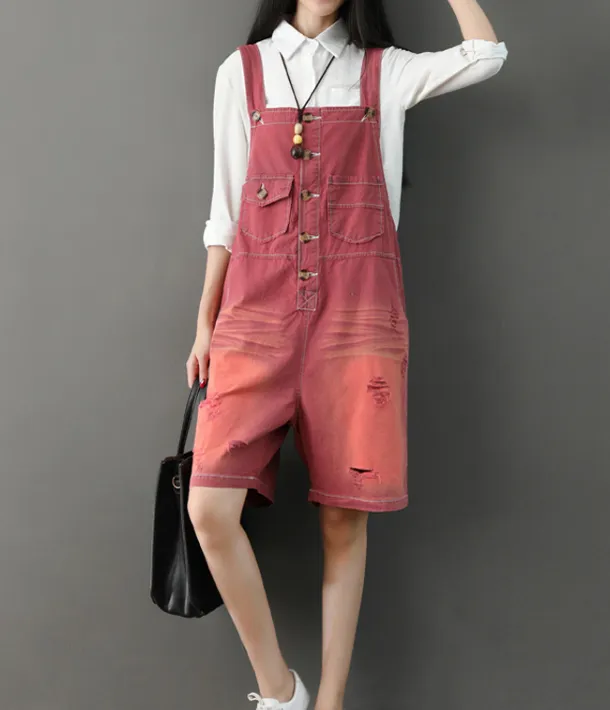 Denim Casual Spring Denim Overall Loose Short Women Jumpsuits QYCQ05112