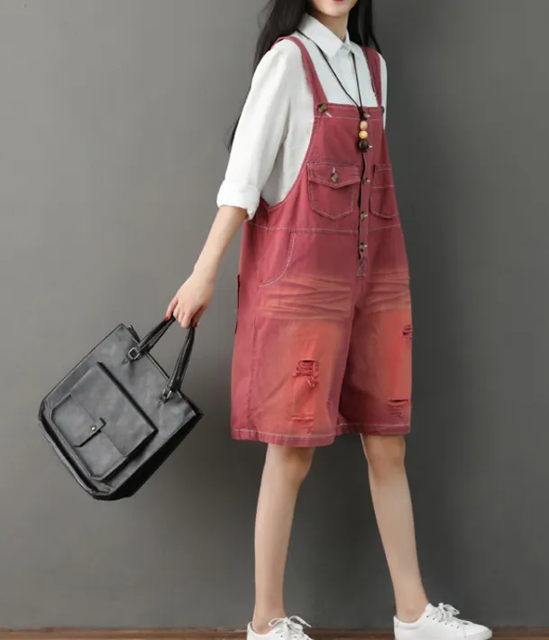 Denim Casual Spring Denim Overall Loose Short Women Jumpsuits QYCQ05112