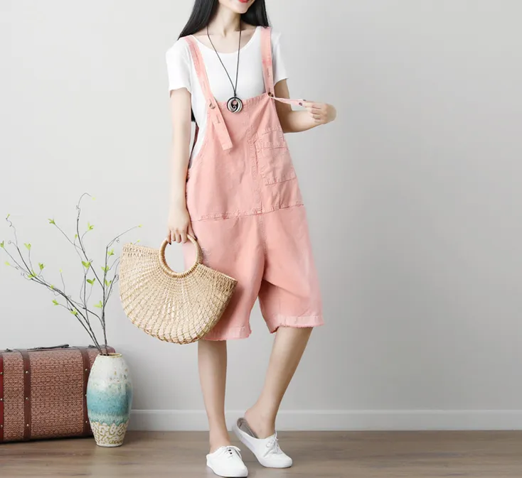 Denim Casual Spring Denim Overall Loose Short Women Jumpsuits QYCQ05119