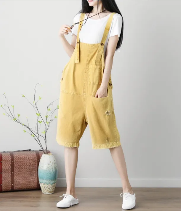 Denim Casual Spring Denim Overall Loose Short Women Jumpsuits QYCQ05119