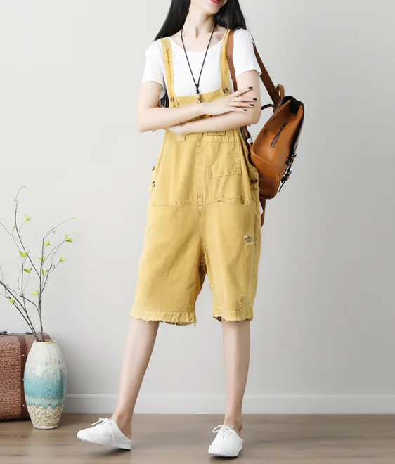 Denim Casual Spring Denim Overall Loose Short Women Jumpsuits QYCQ05119