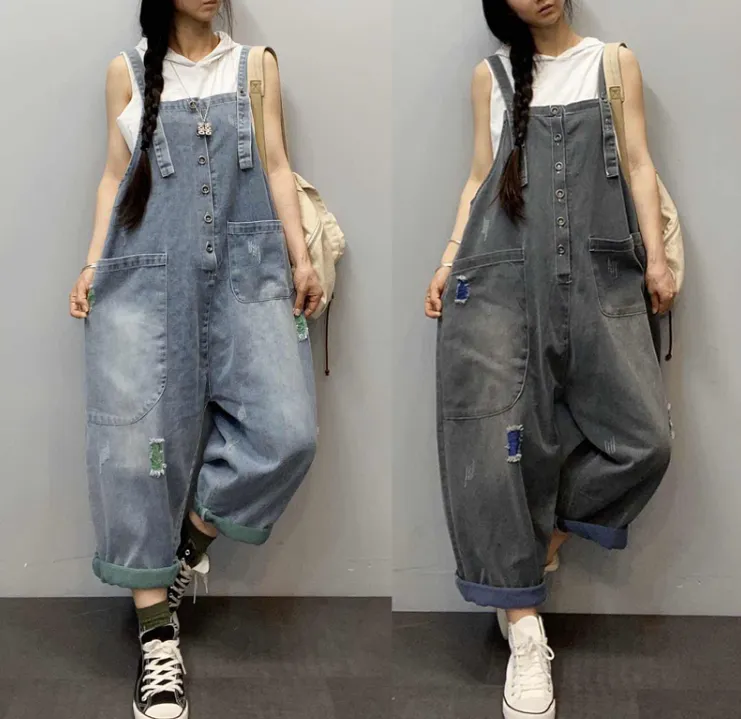 Denim Casual Spring Denim Overall Loose  Women Jumpsuits QYCQ05122