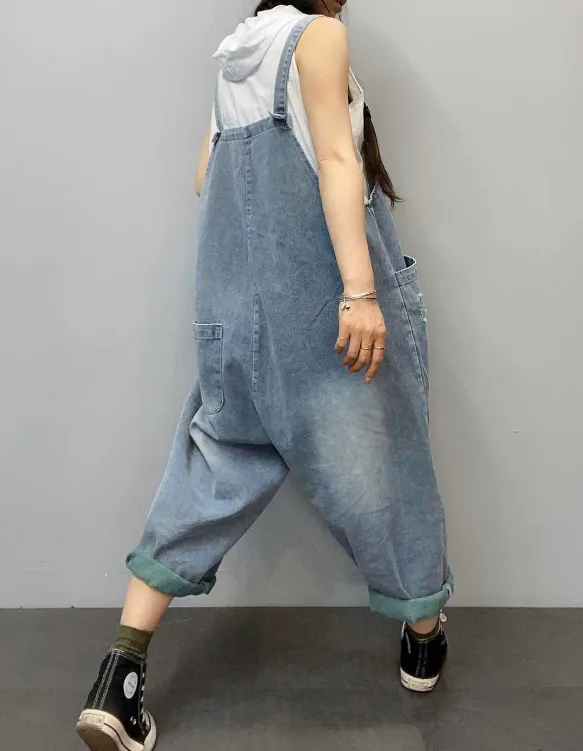 Denim Casual Spring Denim Overall Loose  Women Jumpsuits QYCQ05122