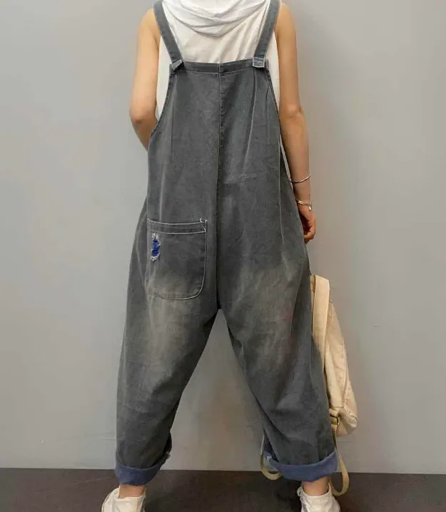 Denim Casual Spring Denim Overall Loose  Women Jumpsuits QYCQ05122