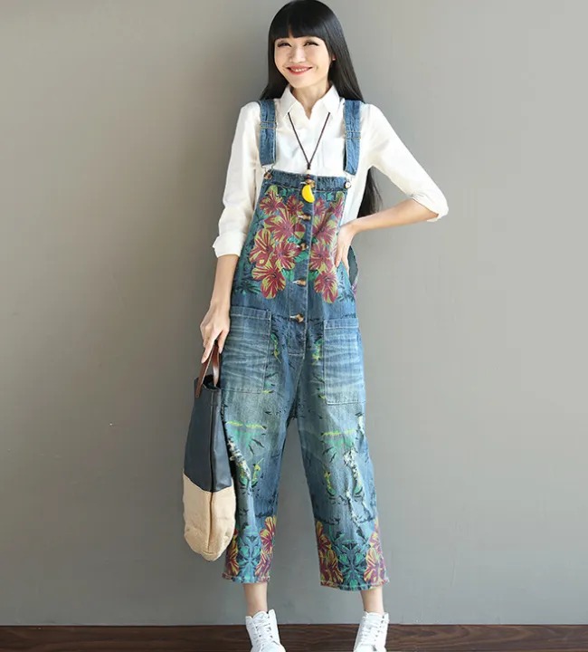 Denim Loose Casual Summer Denim Overall Loose Women Jumpsuits CNHK07155