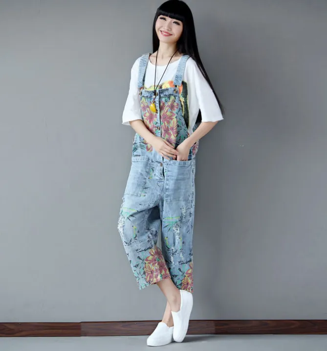 Denim Loose Casual Summer Denim Overall Loose Women Jumpsuits CNHK07155