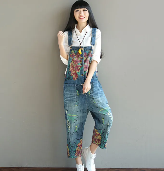 Denim Loose Casual Summer Denim Overall Loose Women Jumpsuits CNHK07155