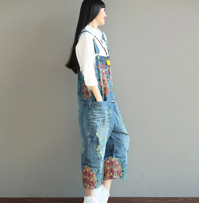 Denim Loose Casual Summer Denim Overall Loose Women Jumpsuits CNHK07155