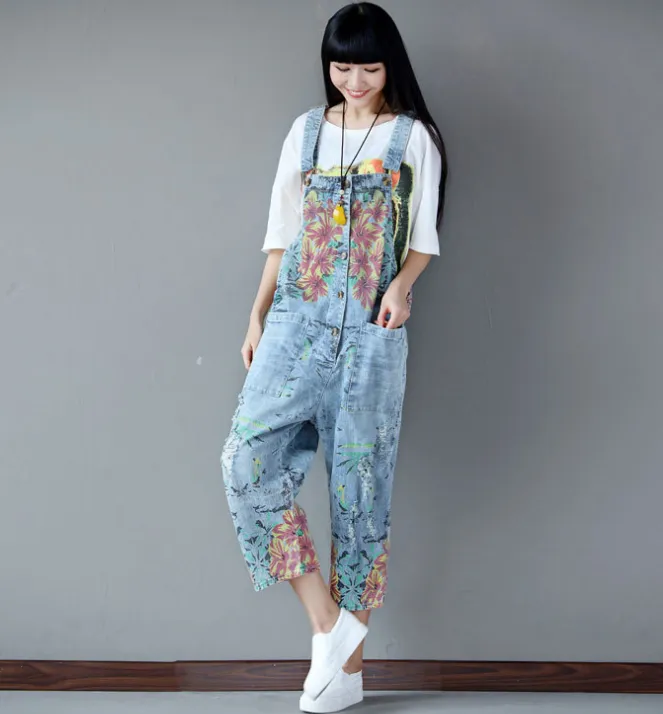 Denim Loose Casual Summer Denim Overall Loose Women Jumpsuits CNHK07155