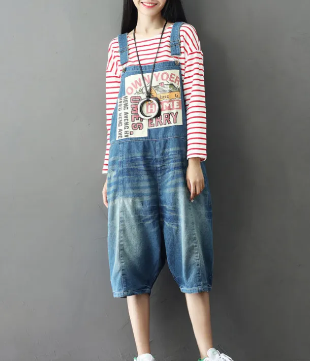 Denim Loose Casual Summer Denim Overall Loose Women Jumpsuits CNHK07162