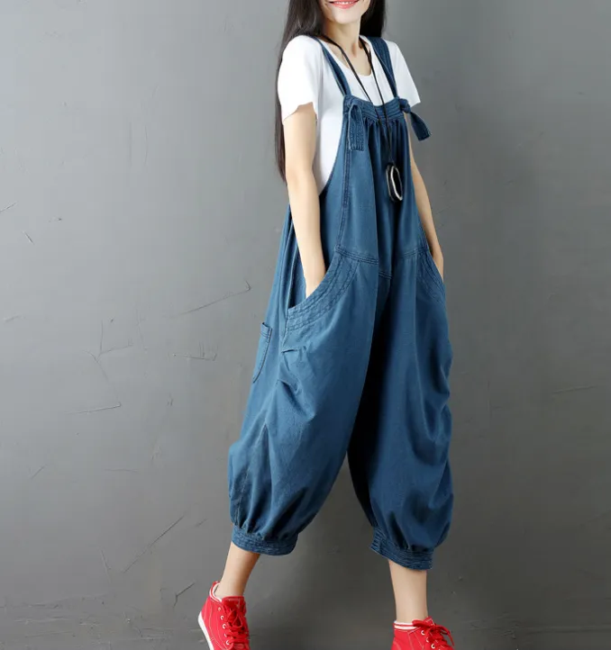 Denim Loose Casual Summer Denim Overall Loose Women Jumpsuits CNHK07253