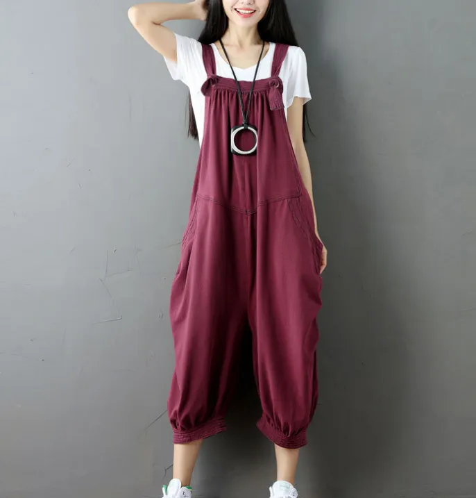 Denim Loose Casual Summer Denim Overall Loose Women Jumpsuits CNHK07253