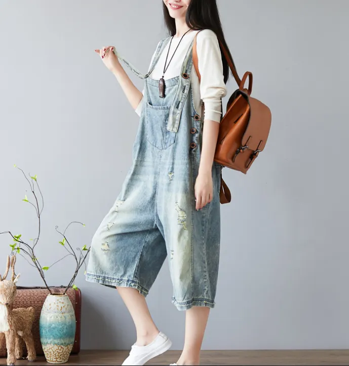 Denim Summer Denim Overall Loose Women Jumpsuits CNHK08022