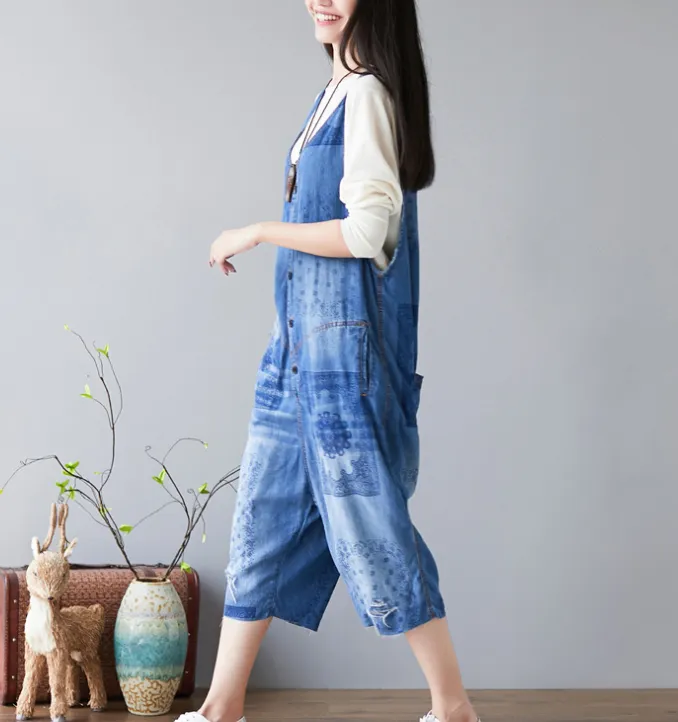 Denim Summer Denim Overall Loose Women Jumpsuits CNHK08024