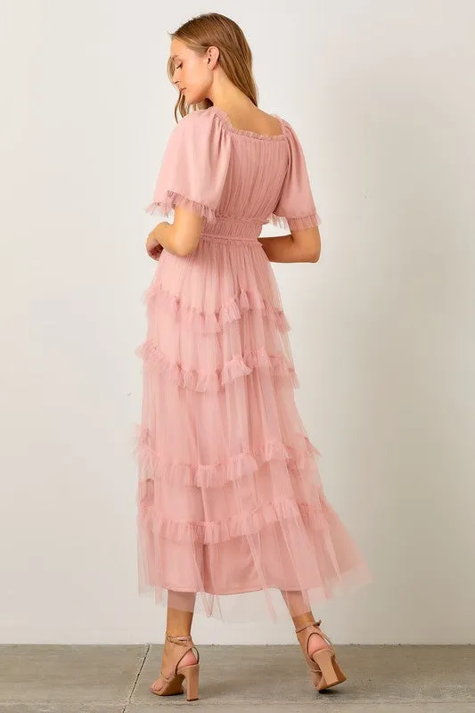 Dreaming Princess Maxi Dress- Pink