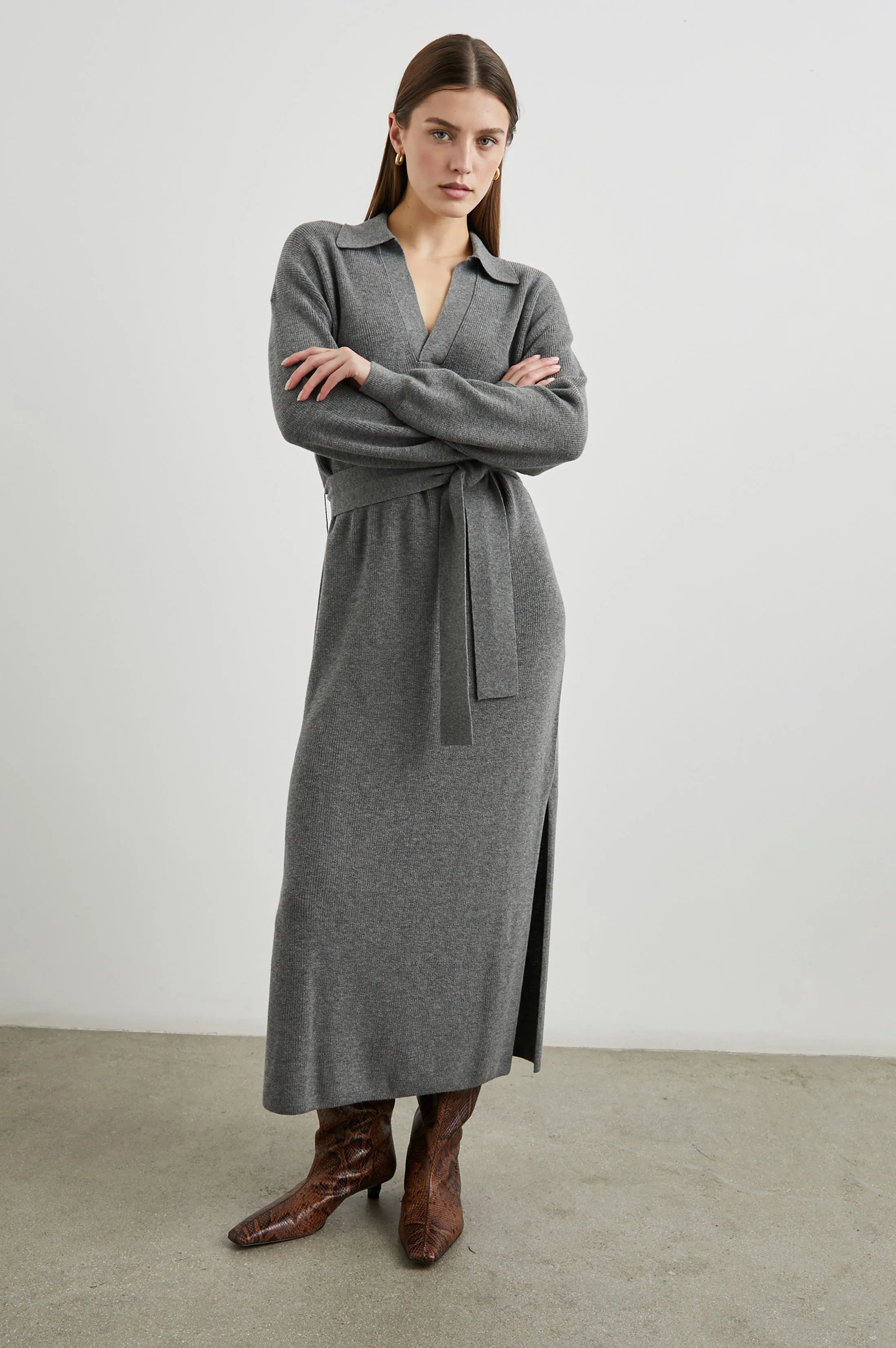 DRU DRESS - HEATHER GREY