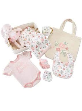 Fancy Floral 9-Piece Baby Gift Basket - (0-6M)