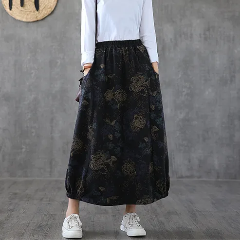 Floral Casual Cotton loose fitting Women's Skirts  DZA2006112