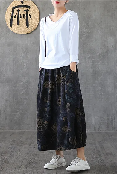 Floral Casual Cotton loose fitting Women's Skirts  DZA2006112