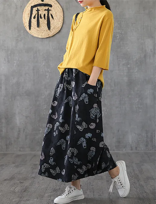 Floral Casual Cotton loose fitting Women's Skirts  DZA2006112