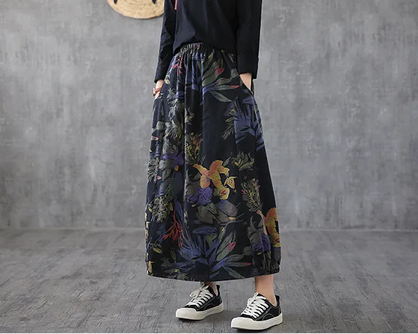 Floral Casual Cotton loose fitting Women's Skirts  DZA2006112