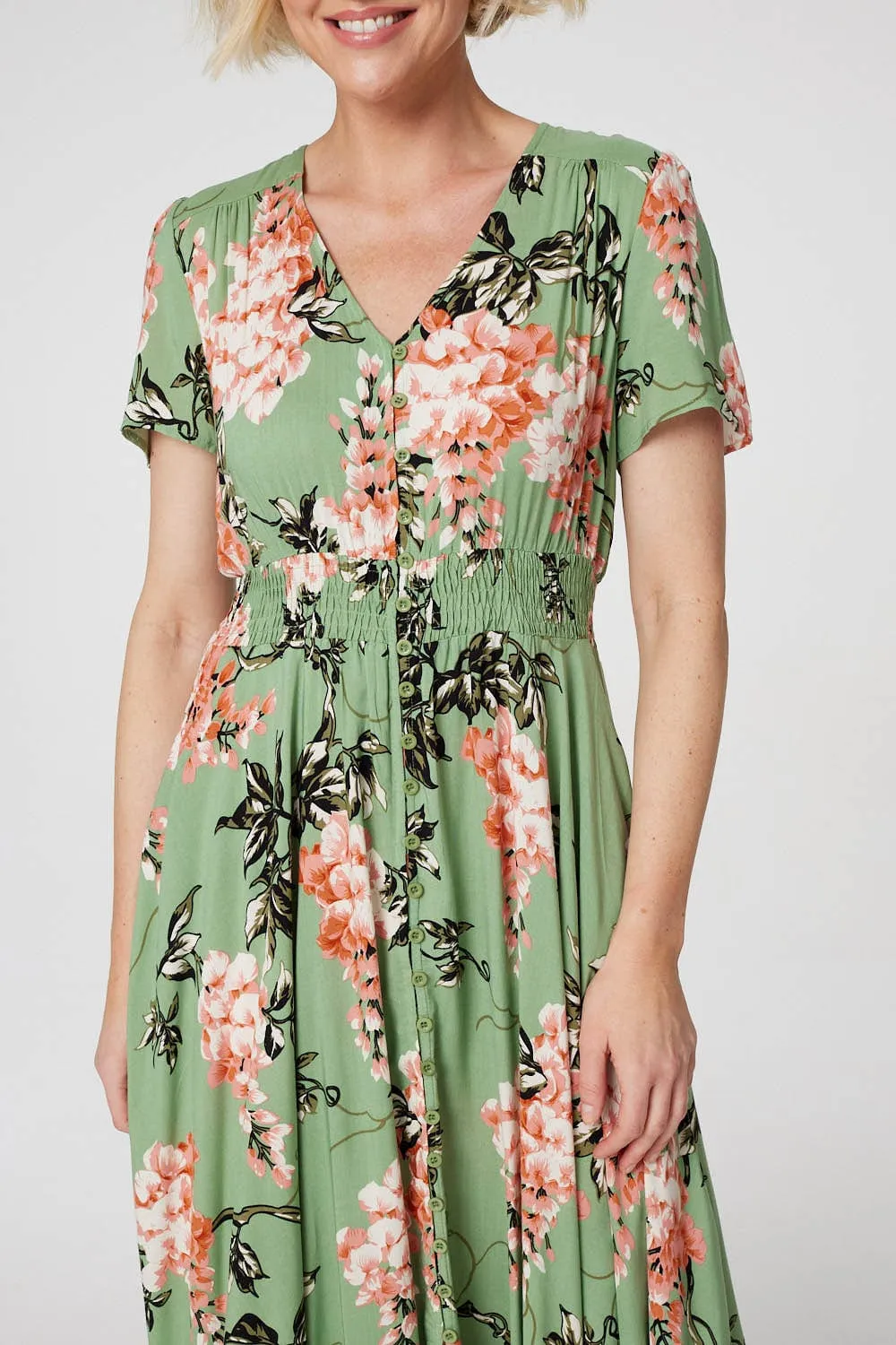 Floral High Low Maxi Tea Dress