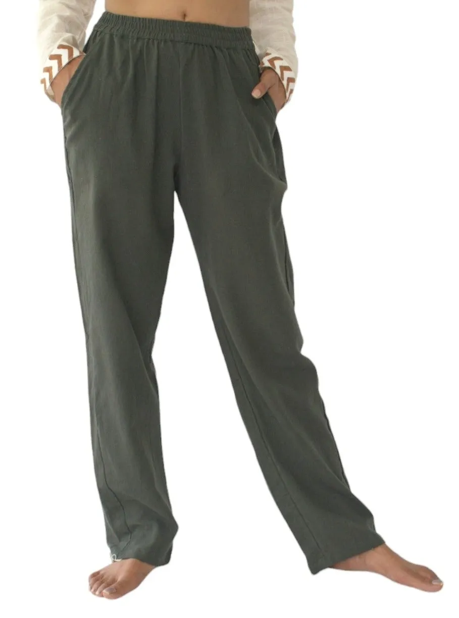 Forest Green Unisex Organic Cotton Free Size Trousers