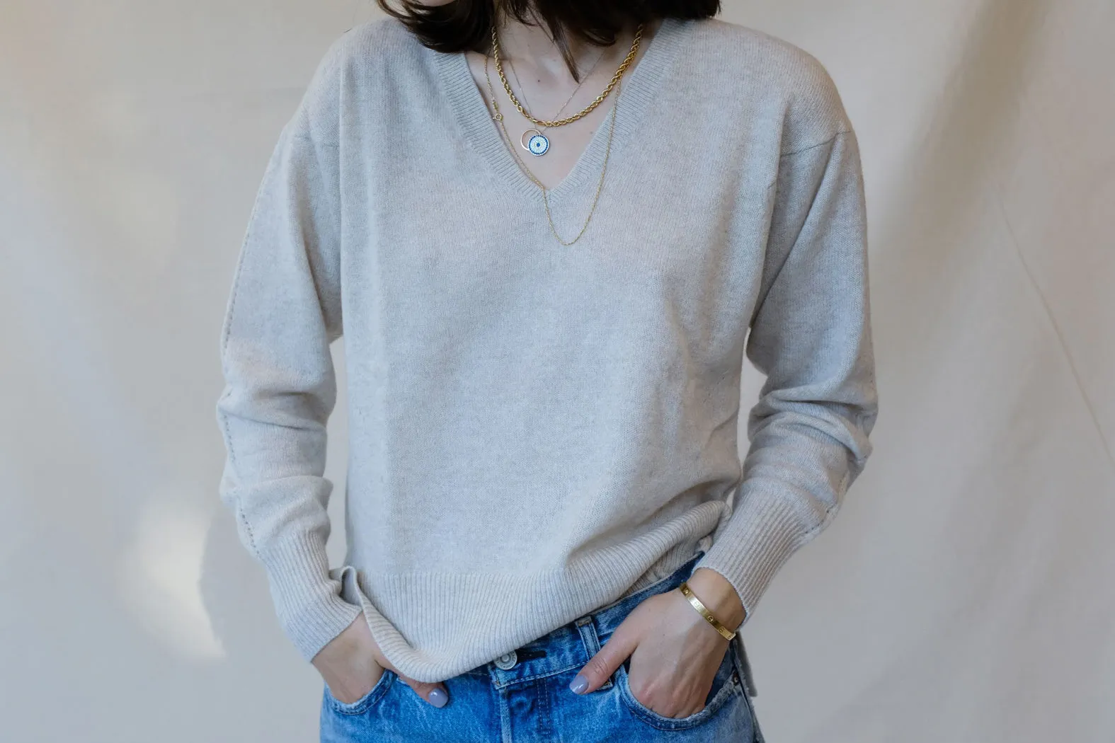 Frame - Le Low Rise V Sweater