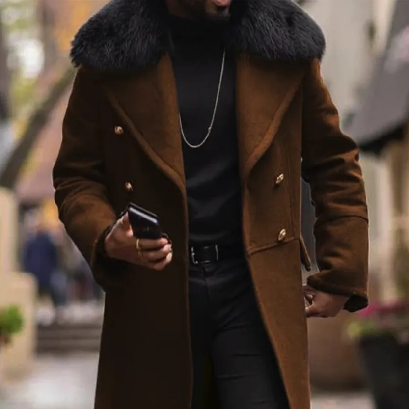 Funki Buys | Jackets | Men's Winter Faux Fur Woolen Coats