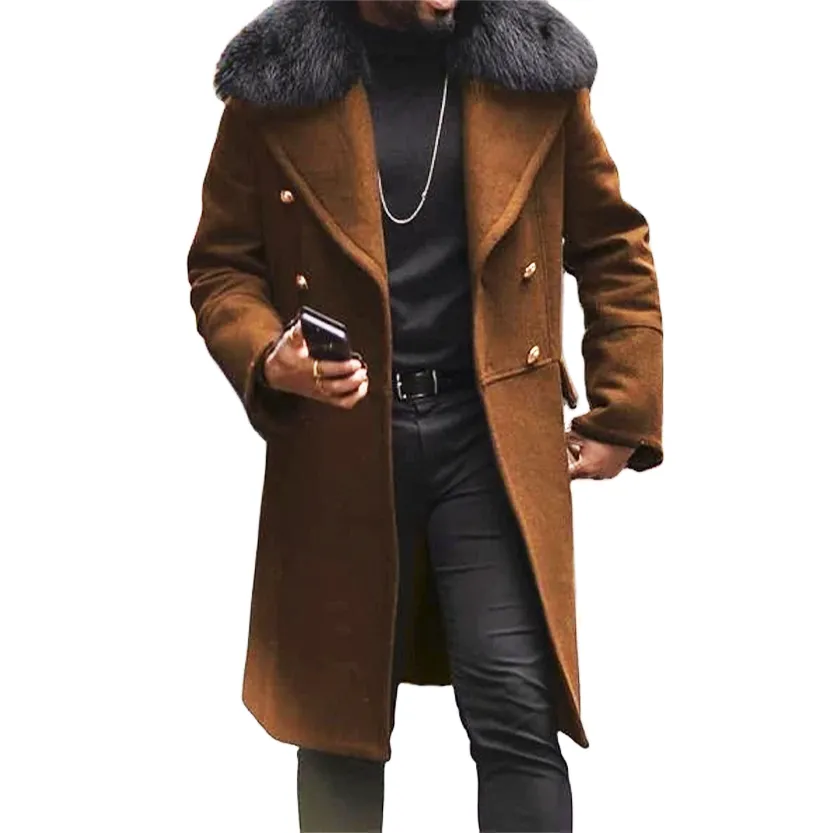 Funki Buys | Jackets | Men's Winter Faux Fur Woolen Coats