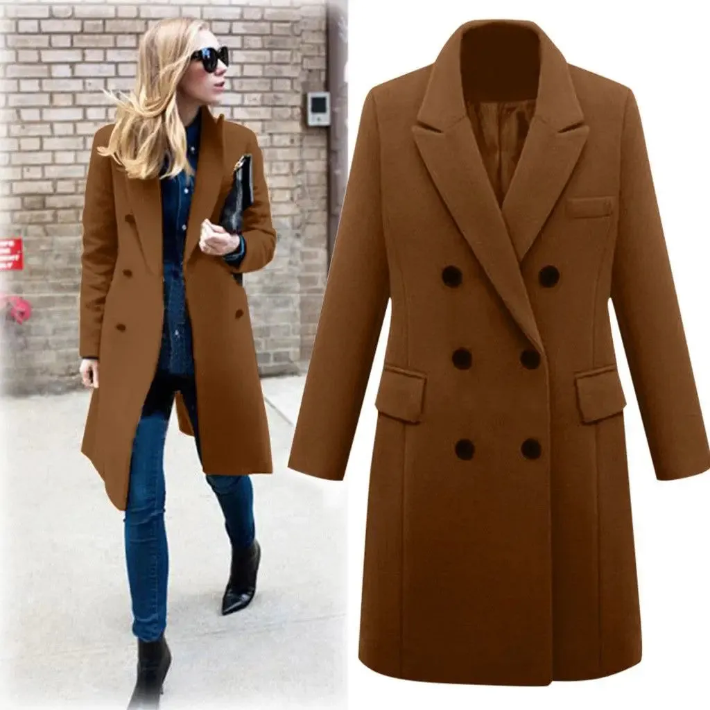 Funki Buys | Jackets | Women's Long Slim Wool Blend Coat