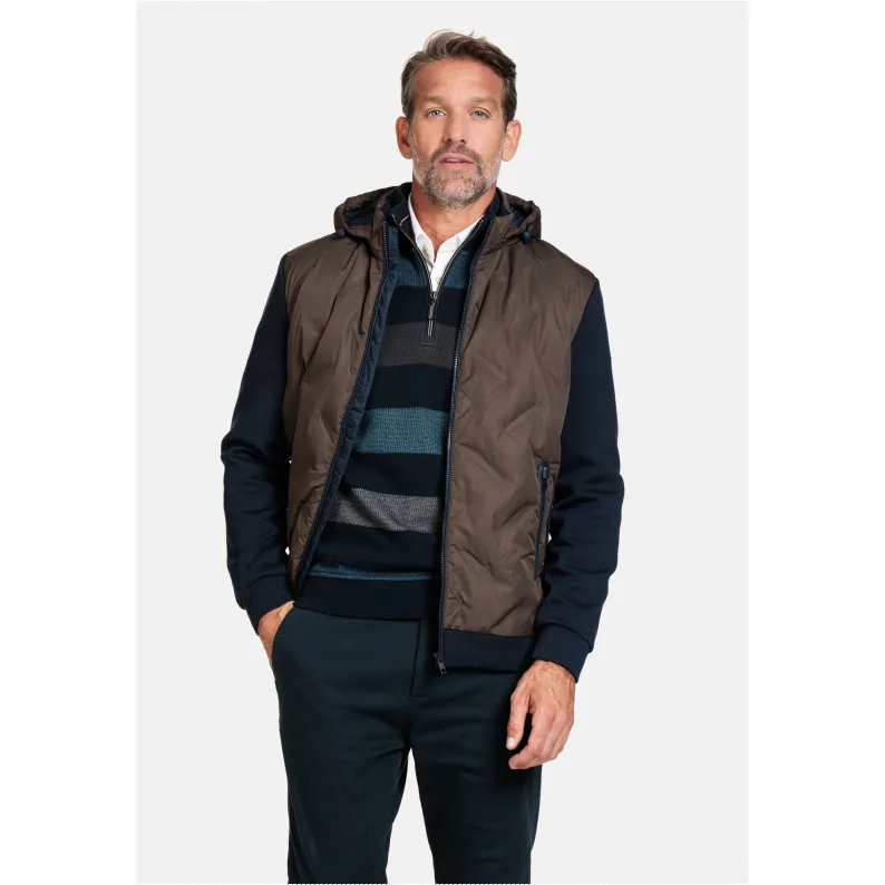 Giordano HYBRID DOWN BOMBER WITH REMOVEABLE HOOD 322628 Navy Bronze