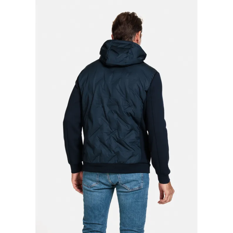 Giordano HYBRID DOWN BOMBER WITH REMOVEABLE HOOD 322628 Navy Orange Trim