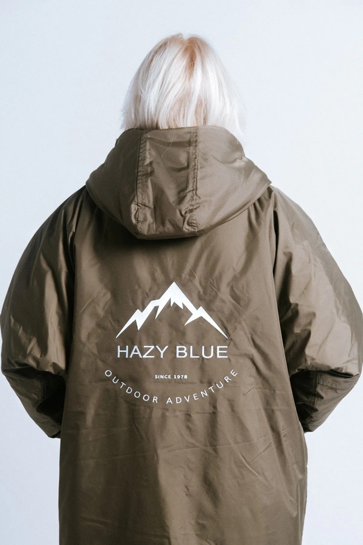 Hazy Blue Waterproof Adults All Weather Changing Robe - Newquay