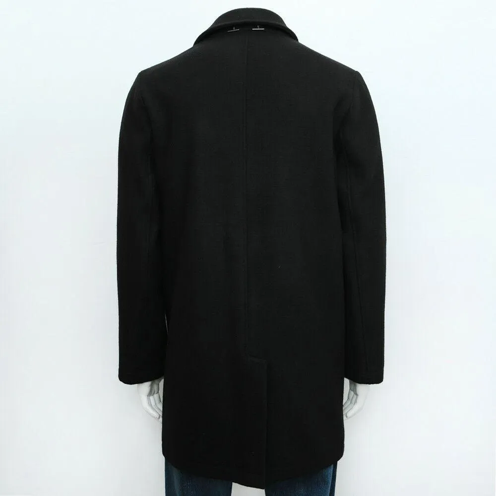 Heavy Black Overcoat in Wool