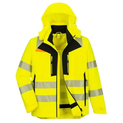 Hi-Visibility 4-in-1 Waterproof Jacket with Reversible Bodywarmer - DX466