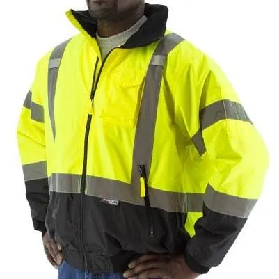 High Visibility Waterproof Jacket with Removable Fleece Liner and Reflective Striping - Majestic