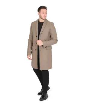 Hugo Boss Men's Premium Beige Overcoat for Elegant Style