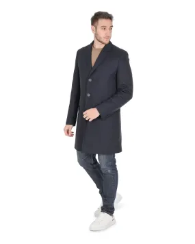 Hugo Boss Men's Premium Dark Blue Wool Blend Overcoat 50444725 410