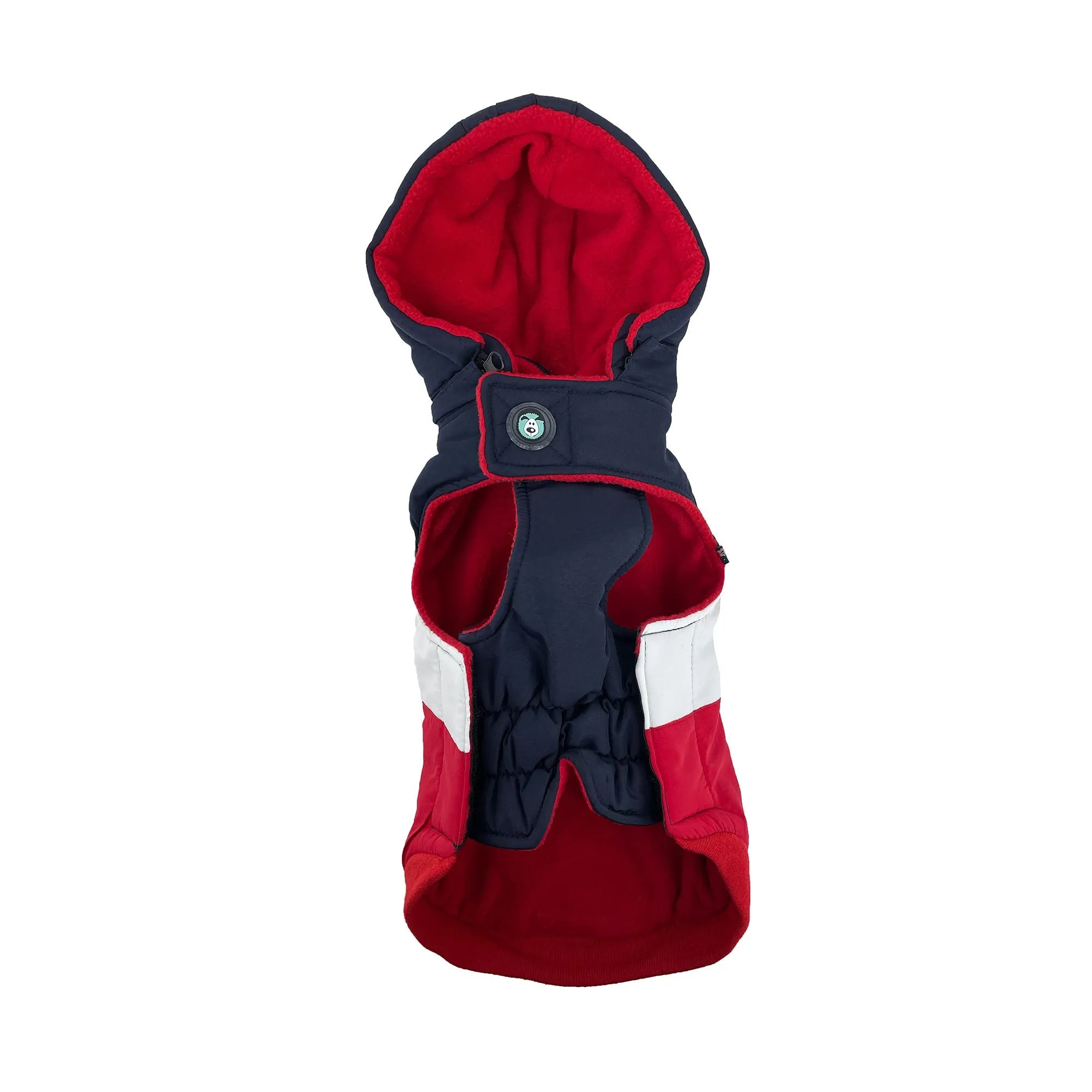 Huskimo Mt Buller Dog Parka Coat - Navy/Red