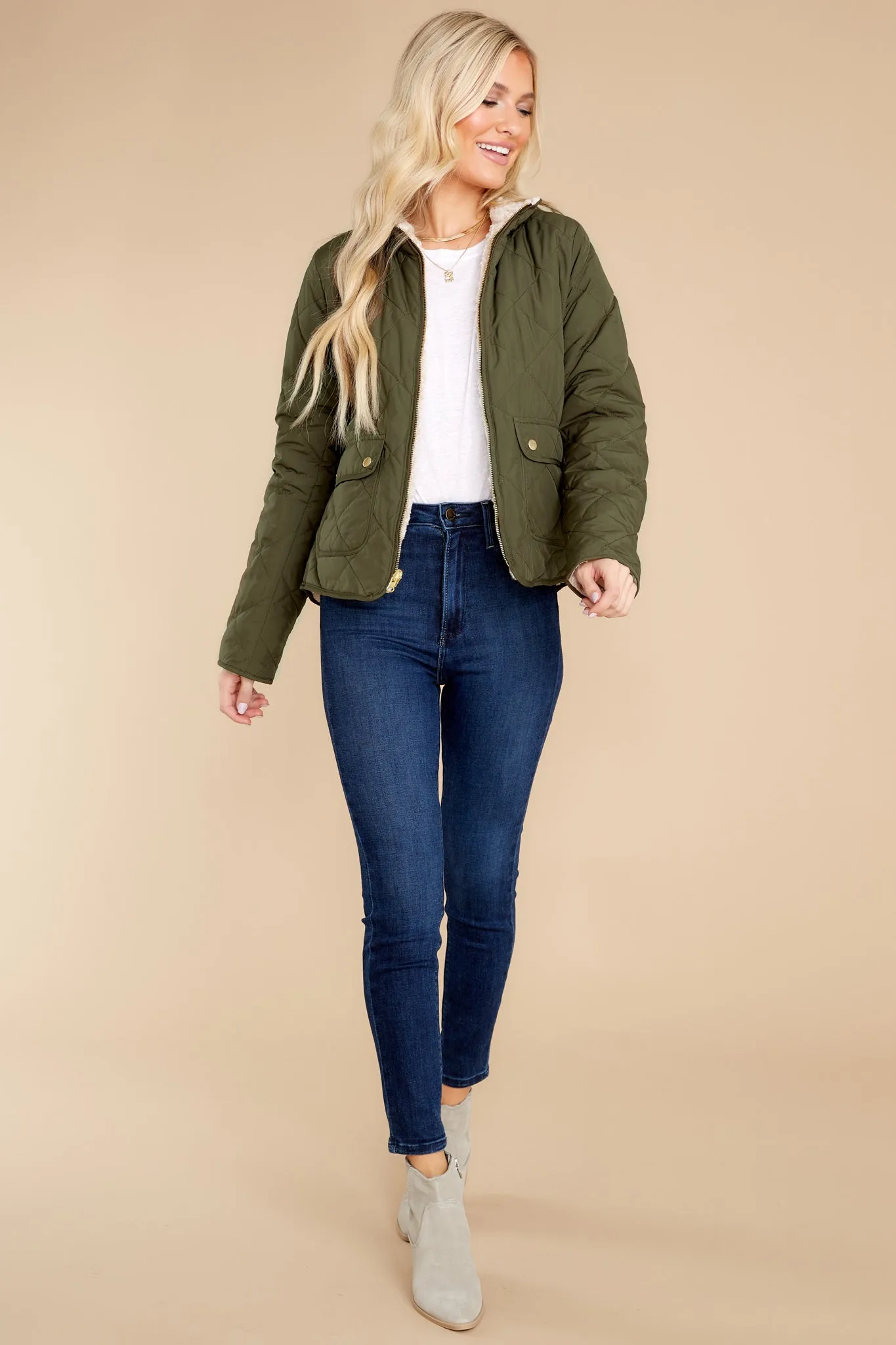 Irresistible Feeling Olive Reversible Jacket